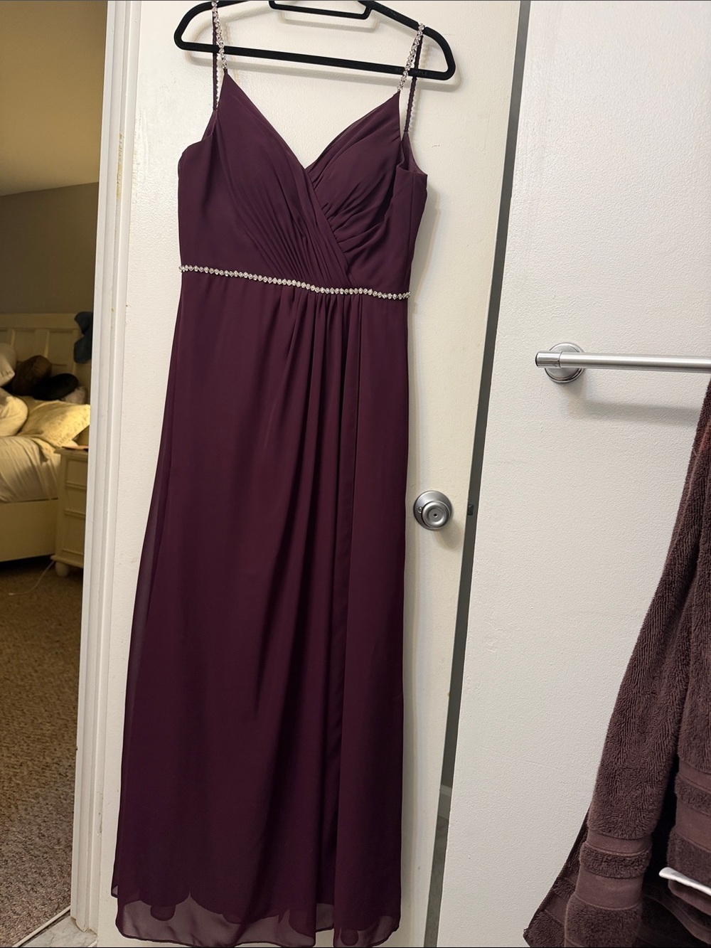 Christina Wu style number 22841 size 8 color aubergine